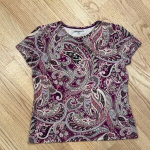 Croft & Barrow Paisley Tee - Purple and Gray